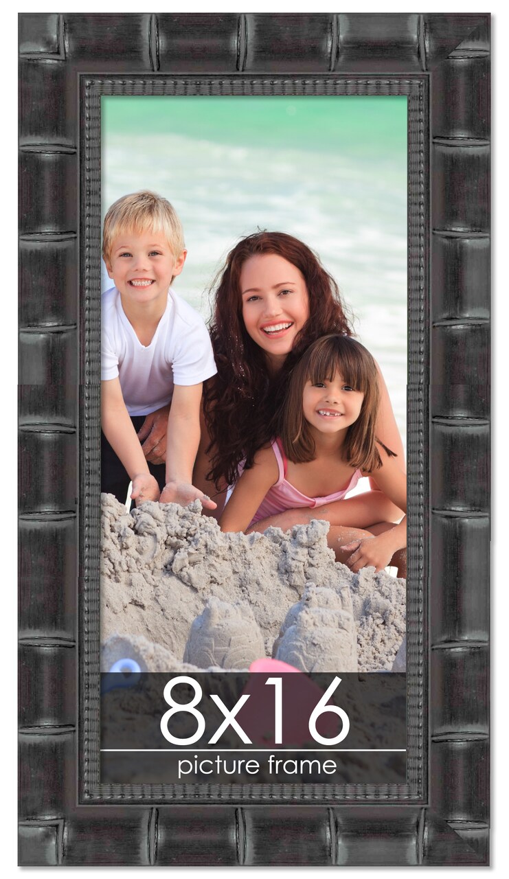 8x16 Wide Bamboo Picture Frame with UV-Resistant Acrylic & Acid Free Backing, Available in 4 Finishes - Brown, Black, Silver, and Natural